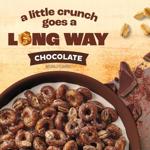 24 oz Cheerios Oat Crunch Chocolate Breakfast Cereal, Made with Whole Grain, Family Size