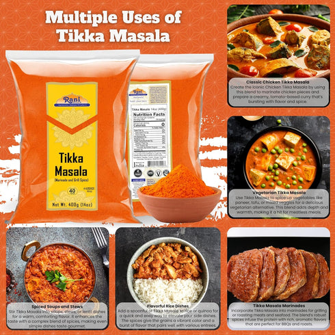 7-Spice 14oz (400g) Rani Tikka Masala Indian Blend ~ All Natural | Salt-Free | Vegan | No Colors | Gluten Friendly |
