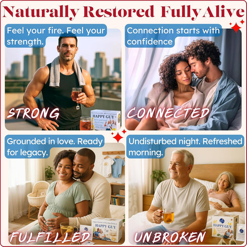 100% 11-Herb Dr.Lus Happy Tea for Guy | Natural Energy Tea for Men | Supports Prostate, Vitality & Fertility | Blend