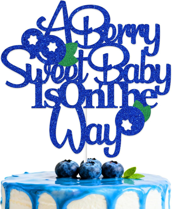 A Berry Sweet Baby is on the Way Cake Topper Blueberry Baby