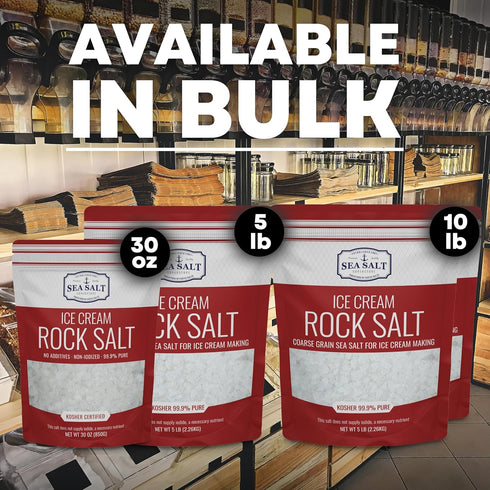 5lb Rock Salt for Ice Cream Making, Universally Compatible Coarse and Non-Iodized Salt for All Ice Cream Maker, Bag