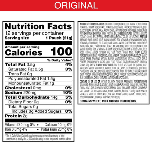 9oz (12 Packs) Cheez-It Snack Mix, Office and Kids Snacks, Classic, Box