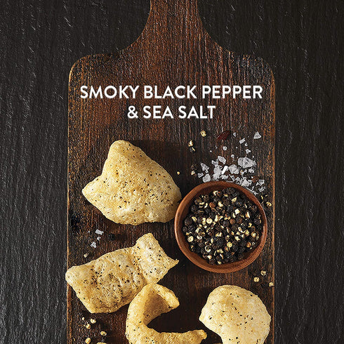 2-Ounce (Pack 6) PORQ Artisanal Fried Pork Rinds, Smoky Black Pepper & Sea Salt with Smoke Flavor Added, Gluten Free