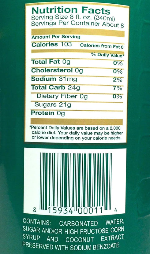 Coco Rico 2-liter Natural Coconut Flavored Soda Bottle