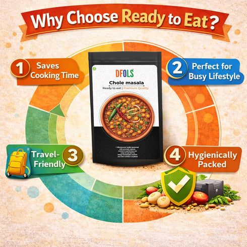 Dfols 0.49lb 7.76oz 220g Chole Masala Ready to Eat Chickpea Curry
