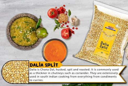 4lbs (64oz) Rani Daliya Split (Roasted Split Chickpeas Dalia) ~ All Natural | Vegan | Indian Origin