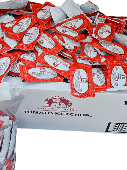 HUBZ Packets, 0.24 Oz, 200 Count, Chef's Quality Tomato Ketchup Single Serve Certified Kosher Vegan Gluten-Free