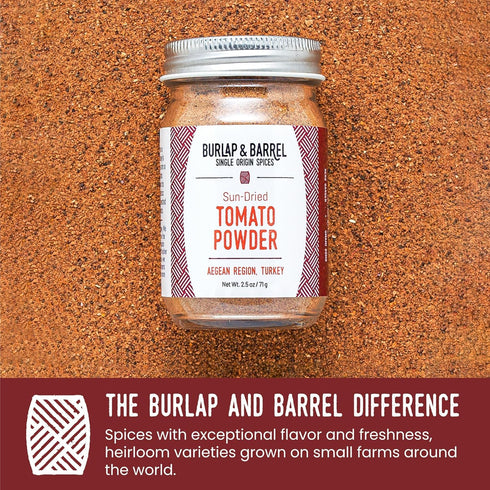 2.5oz Burlap & Barrel Sun-Dried Tomato Powder - Add Deep Umami & Savory Tanginess to Dishes - for Popcorn, Fried