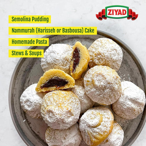 32 oz Ziyad Semolina Wheat, Smeed, Semolina Flour, Perfect for Stews, Soups, Gravy, Baking Breads, Biscuits, Pizza