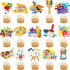 36Pcs Art Paint Party Cupcake Toppers Paint Brush Cupcake Picks Art Party Cake Decoration for Art Painting Theme Birthday Party Baby Shower Paint Splatter Party Supplies