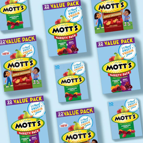0.8 oz, 40 (Pack 3) Mott's Fruit Flavored Snacks, Assorted Fruit, Pouches, ct