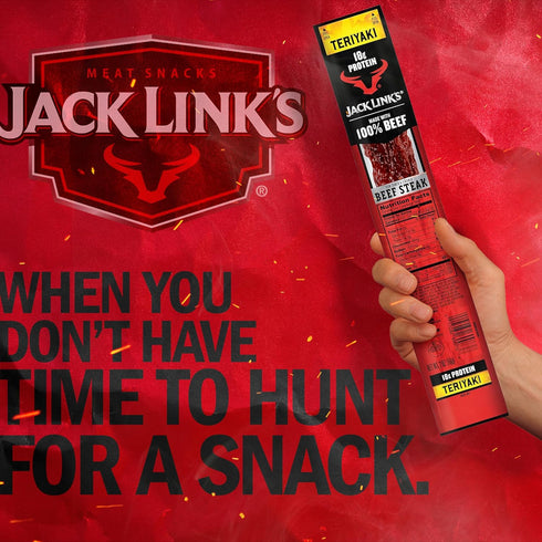 18g 100% (12 Pack) 2 oz Jack Link's Teriyaki Beef Steaks - Ready to Eat Real Meat Protein Snacks - Protein per Serving