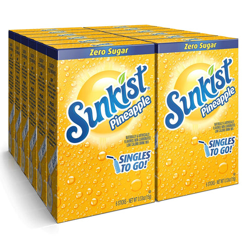 Sunkist Soda Pineapple Singles To Go Drink Mix, 0.53 OZ, 6 Count