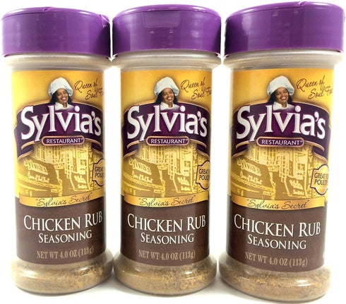 Sylvias Chicken Rub Seasoning, 4-Ounce Containers (Pack of 3)