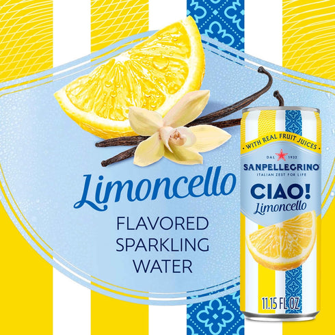 24Pk Sanpellegrino Ciao Limoncello Flavored Sparkling Water, Italian Sparkling Water