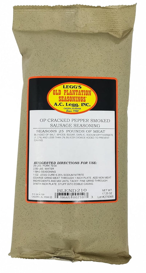 A.C. Legg, Inc. A.C. Legg - OP Cracked Pepper Smoked Sausage Seasoning - 17.25 oz