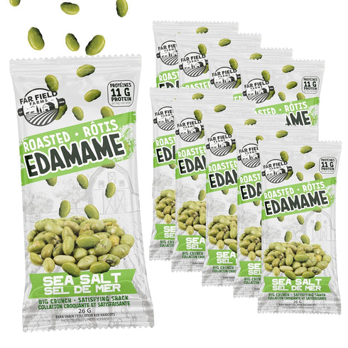 Urbani Far Field Crunchy Roasted Edamame Beans Sea Salt, 10-Pack, 11g Protein Per