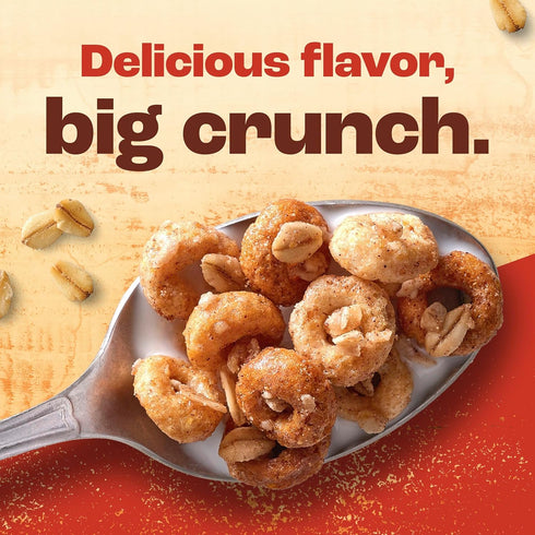 24 oz Cheerios Oat Crunch Cinnamon Breakfast Cereal, Made with Whole Grain, Family Size