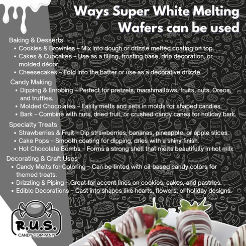 32 oz White Chocolate Melting Wafers Bulk for Dipping Strawberries Melting Chocolate, Candy Melts for Making Baking