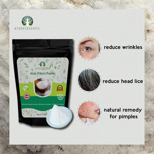 AYURVEDASHREE Alum Powder 200 Gm, Food Grade Granulated Powdered Alum, 100% Pure, Food Preservative