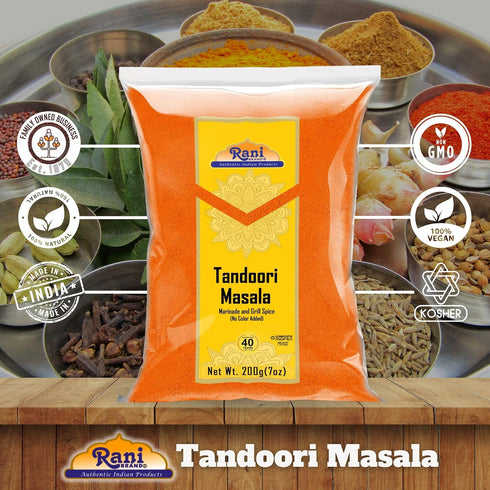 11-Spice 7oz (200g) Rani Tandoori Masala (Natural, No Colors Added) Indian Blend ~ Salt Free | Vegan | Gluten Friendly