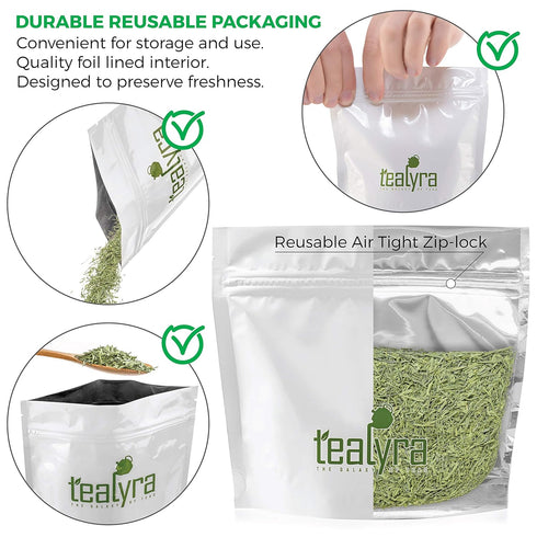 Tealyra Japanese Iri Sencha Loose Leaf Tea, Blend of Matcha Powder and Sencha Green Tea, 220g (8-ounce), Medium