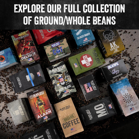 12oz Black Rifle Coffee Company Thin Blue Line, Bag, Whole Bean Medium Roast - Roasted Blend Made from Arabica Beans