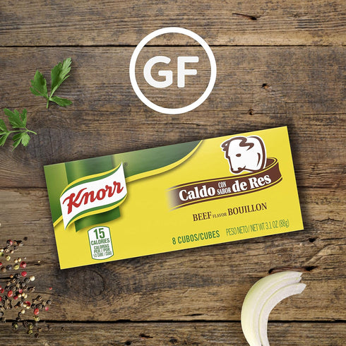 3.1 oz, 8 Knorr Bouillon Cubes For Sauces, Soups and Stews Beef Flavor Bouillon/Caldo de Res Naturally Flavored Ct