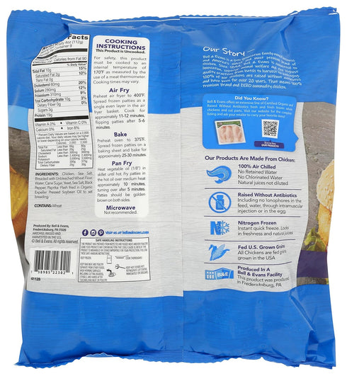Bell & Evans 36 OZ Breaded Chicken Patties