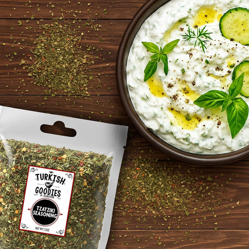 (1.5 oz) Tzatziki Seasoning Mix, Greek Seasoning by Turkish Goodies | Gyro Spice Cacik Yogurt Dip Mixture Perfect