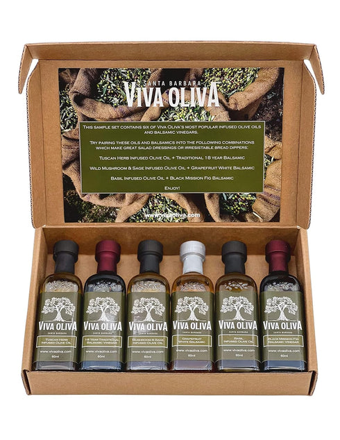 Viva Oliva Six 60ml (2oz) Variety Gift Set - Premium Flavored Extra Virgin Olive