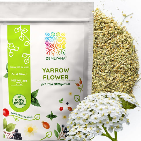Dried Yarrow Flowers Tea - Natural Yarrow Flower Herb Bulk - Achillea