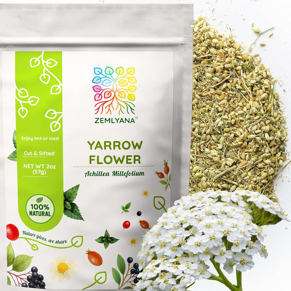 Dried Yarrow Flowers Tea - Natural Yarrow Flower Herb Bulk - Achillea