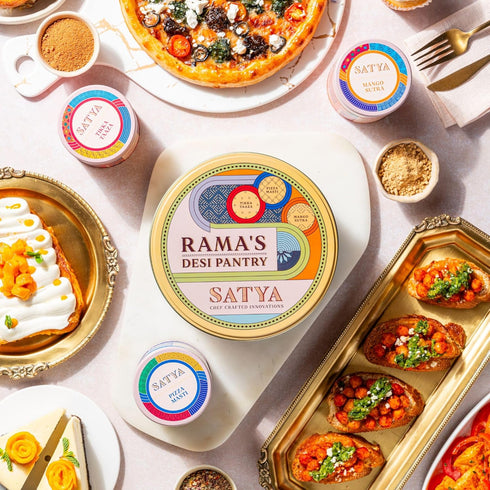 Set 3, Set, Set Satya Blends Indian Spice of Tikka Taaza Pizza Masti Mango Sutra Seasoning Trio - Vegan, Low Sodium