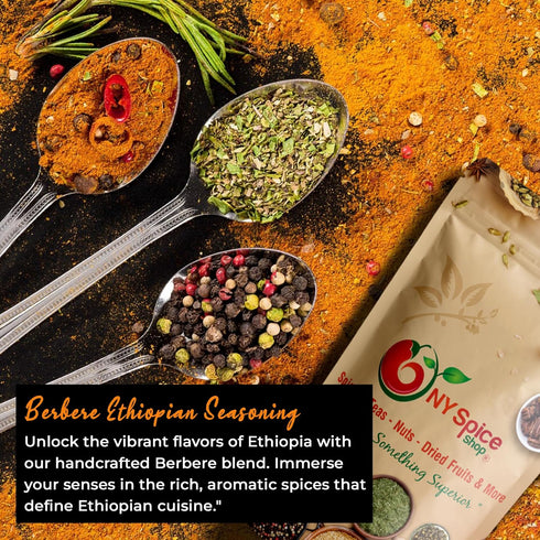 NY Spice Shop Ethiopian Spices Seasoning - Berbere Spice - Unique Blend of Authentic Food Spice Mix for Flavorful Dishes (6 Oz)