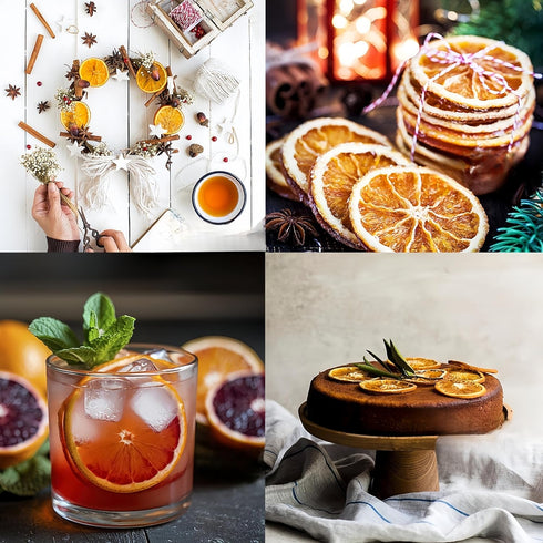 H2ONDBQF (150g/5.29oz) Dehydrated Blood Orange Slices - No Added Sugar, Wheat-Free in Reusable Jar | Cocktail Garnish