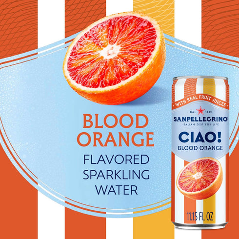 0g 6Pack Sanpellegrino CIAO! Blood Orange Sparkling Water, LowCal, Added Sugar