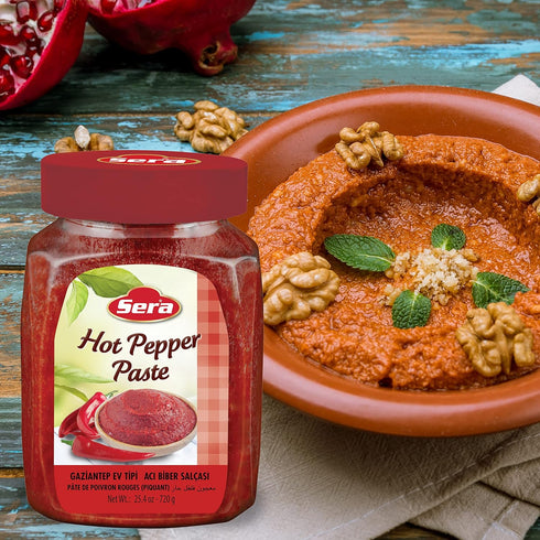 25.4 Oz (2 PACK) Sera Hot Pepper Paste Jar | No Sugar | No Artificial Preservatives | Add a Unique, Peppery and Spicy