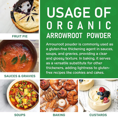 5 Jiva Organics Organic Arrowroot Flour (Powder) Pound Bag - Raw, Non-GMO, Gluten Free