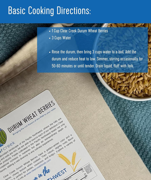 8 LBS (2-4 lb Clear Creek Certified Glyphosate Residue Free Durum Wheat Berries | bags) | Whole Grains | Used to mill