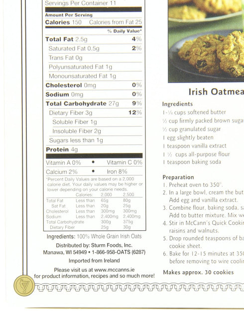 16-Ounce (Pack 6) McCANN'S Irish Oatmeal, Quick Cooking Rolled Oats, Boxes
