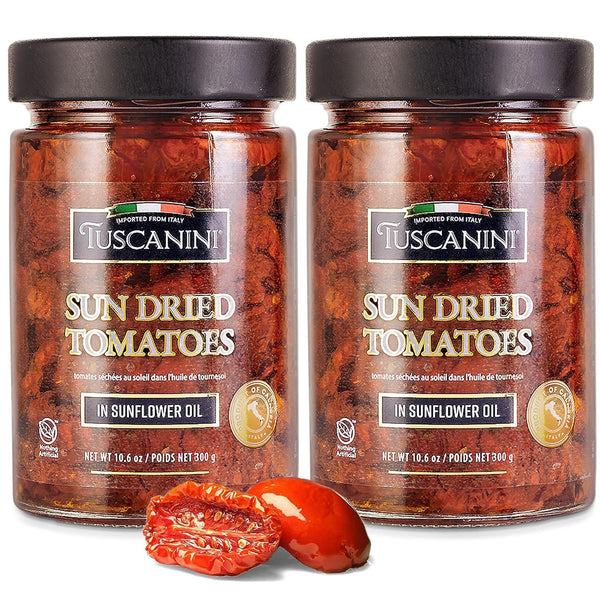 Tuscanini Italian Sun Dried Tomatoes in Oil, 10.6 (2 Pack) | Julienne