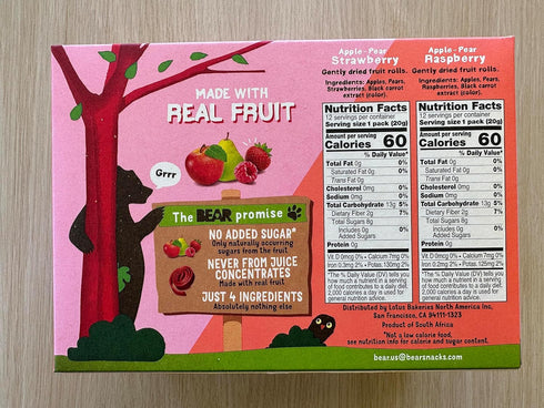 BLholife Pack, 48 (24pk, 2 Pack) Bear Real Fruit Snack Rolls, Strawberry & Raspberry Variety Roll rolls per