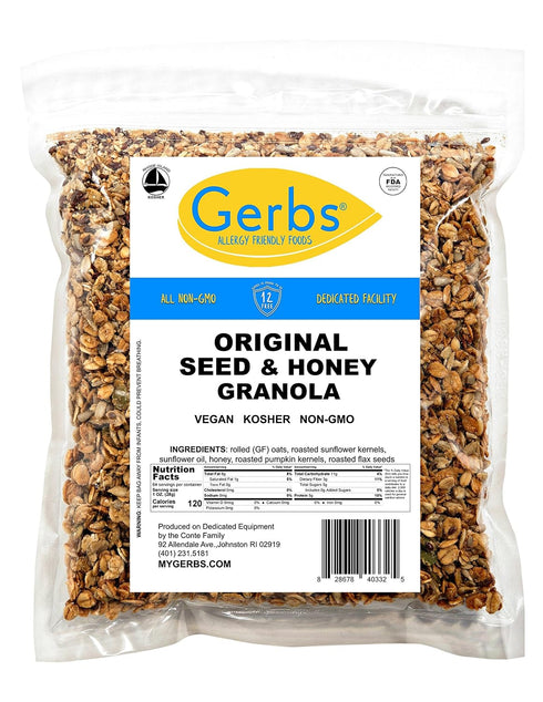 4 LBS. 14 Gerbs Original Seed n' Honey Granola, - Top Food Allergy Free & Non GMO - Keto Safe - Made in Rhode Island