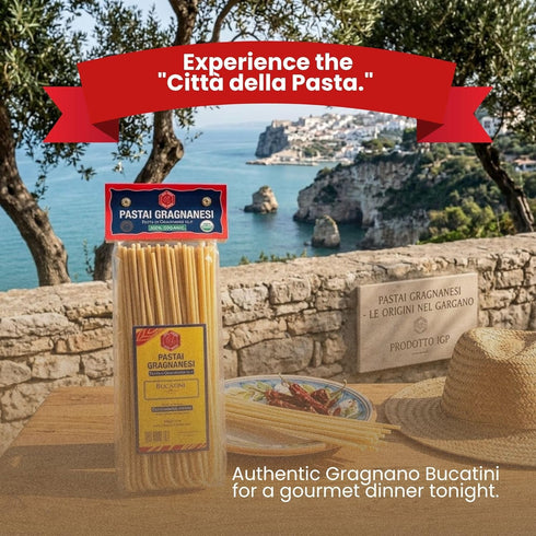 Pastai Gragnanesi 17.6 oz (500g) Pack 4 Bucatini Pasta from Italy Organic Gragnano IGP, Authentic Italian Dry Pasta