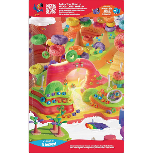13.2oz (1 Kellogg's Froot Loops Breakfast Cereal, Fruit Flavored, Breakfast Snacks with Vitamin C, Large Size