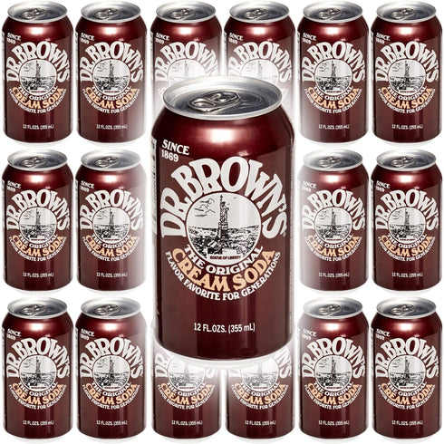 Dr. Browns Soda, Cream Soda, 12 oz can (Pack of 18, Total