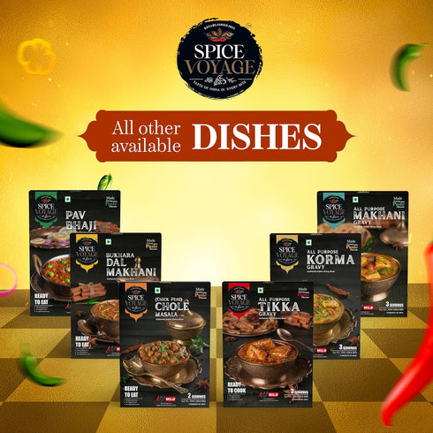SPICE VOYAGE 2 Pack 10.6 10 Curry Paste Combo - Indian Chickpeas Masala & Pav Bhaji Ready to Eat Meals Ounces Each Just