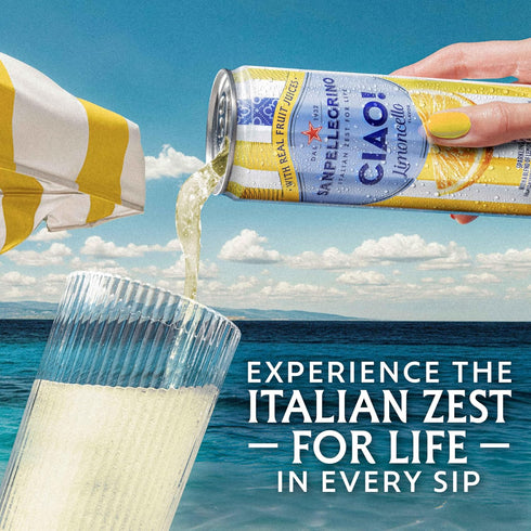 24Pk Sanpellegrino Ciao Limoncello Flavored Sparkling Water, Italian Sparkling Water