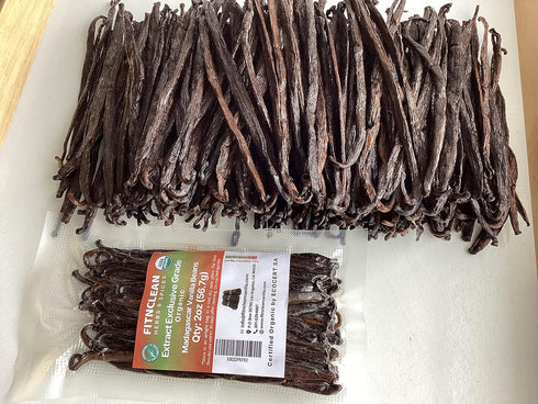 2oz Madagascar Organic Vanilla Beans Extract, Exclusive Grade B, Certified USDA Organic by FITNCLEAN VANILLA
